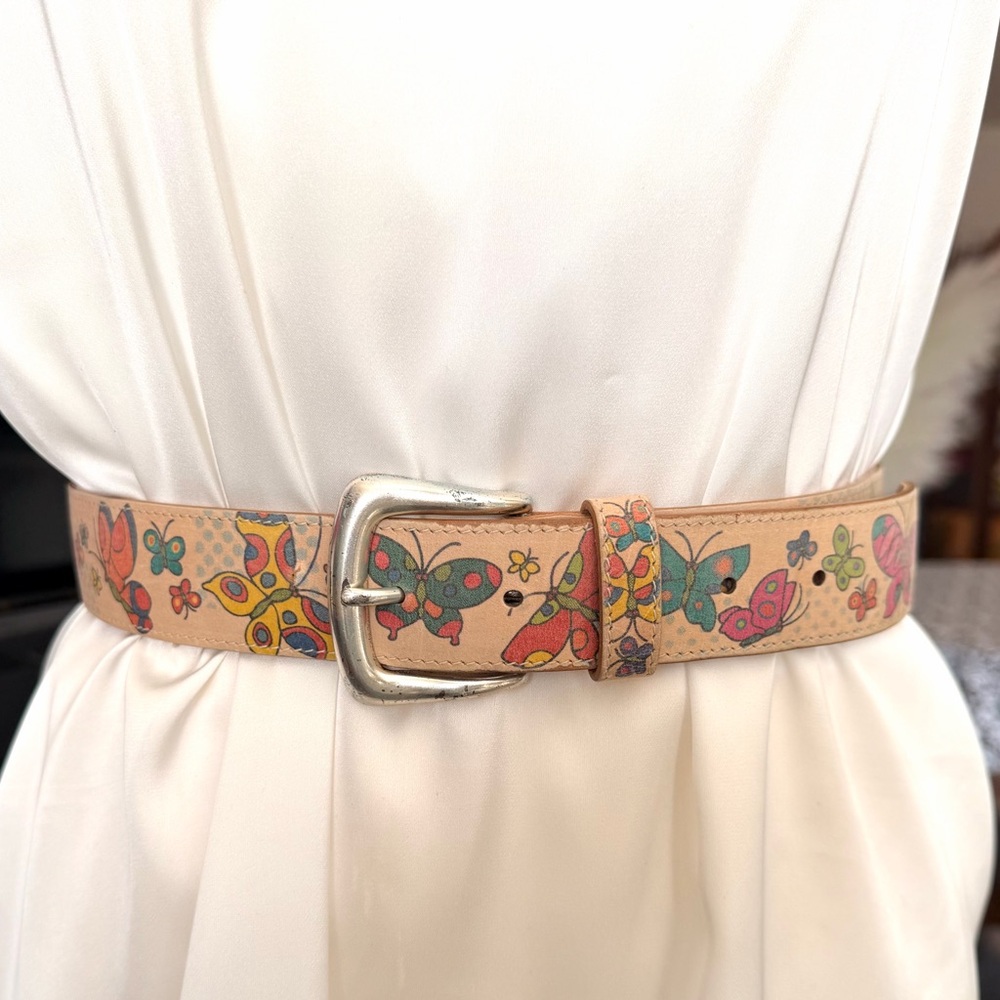 Vintage Multicolor Butterfly Belt